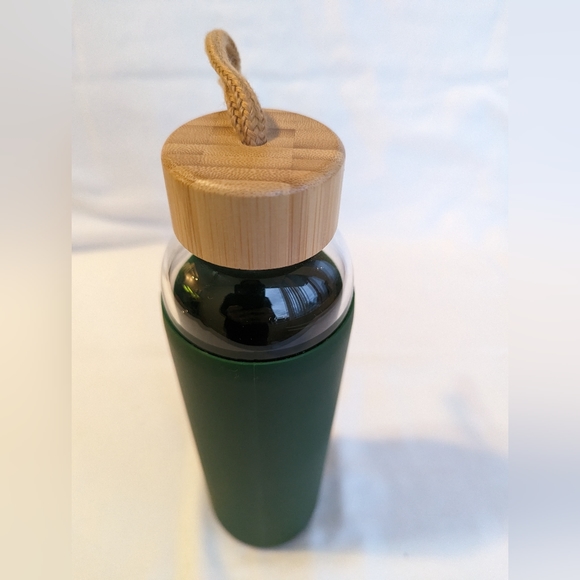 Barbour Glass Silicone Sleeve Cover Water Bottle Hunter Forest Green - Picture 13 of 16